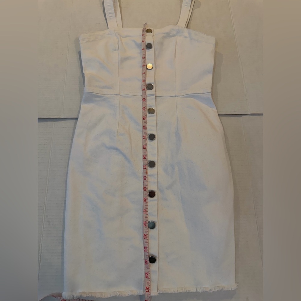 Volcom White Strapless Button-Front Midi Dress Wi… - image 2